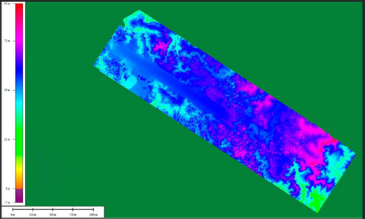 Digital surface model (DSM) elevation map for SKUI airport used for Obstacle Limitation Surfaces analysis